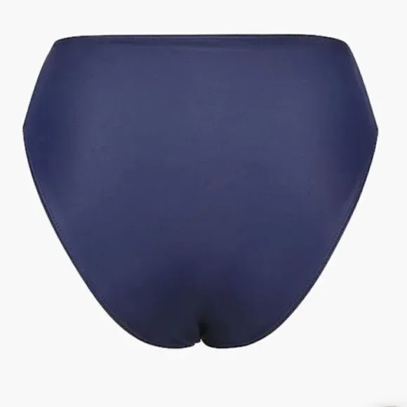 Paper London Stephanie Tide of Your Life Bikini Bottom Navy Blue Sz Small